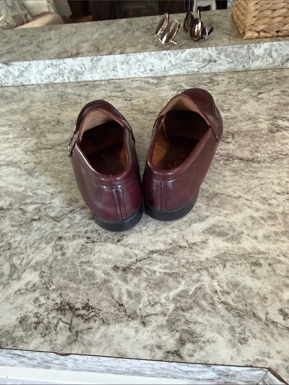 Classic Women Penny Loafers in Burgundy Leather